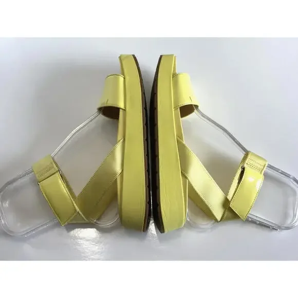 UGG Lennox Women's 9 Yellow Patent Leather Open Toe Ankle Strap Platform Sandals - Picture 7 of 16